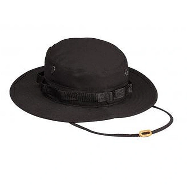 Cappello Boonie Rip-Stop 100% Cotone Nero: Essenziale, Resistente, Stiloso. Nero, per un look audace, sempre pronto all'azione.